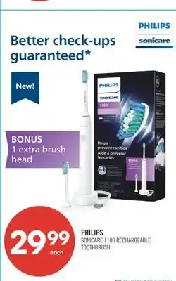 Shoppers Drug Mart PHILIPS SONICARE 1100 RECHARGEABLE TOOTHBRUSH offer