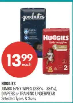 Shoppers Drug Mart HUGGIES JUMBO BABY WIPES (288's-384's) Diaper or Training Underwear offer