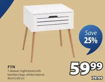 JYSK FYN 1-drawer nightstand offer