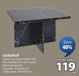 JYSK GANDRUP Square occasional tables offer