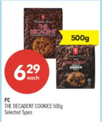 Shoppers Drug Mart PC THE DECADENT COOKIES 500g offer