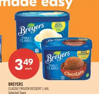 Shoppers Drug Mart BREYERS CLASSIC FROZEN DESSERT offer