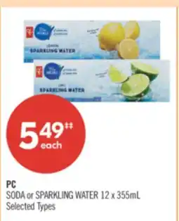 Shoppers Drug Mart PC SODA or SPARKLING WATER offer