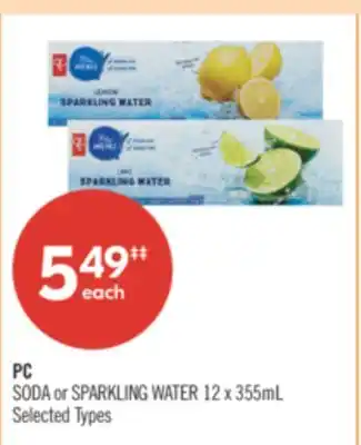 Shoppers Drug Mart PC SODA or SPARKLING WATER offer