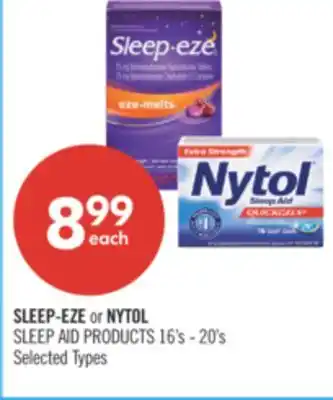 Shoppers Drug Mart SLEEP-EZE or NYTOL SLEEP AID PRODUCTS 16's - 20's offer