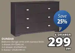 JYSK DUNBAR 6-DRAWER Bedroom storage series offer