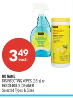 Shoppers Drug Mart NO NAME DISINFECTING WIPES (35'S) or HOUSEHOLD CLEANER offer