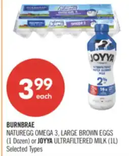 Shoppers Drug Mart BURNBRAE NATUREGG OMEGA 3, LARGE BROWN EGGS (1 Dozen) or JOYYA ULTRAFILTERED MILK (1L) offer
