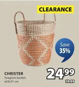 JYSK CHRISTER Seagrass basket offer