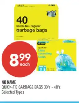 Shoppers Drug Mart NO NAME QUICK-TIE GARBAGE BAGS offer