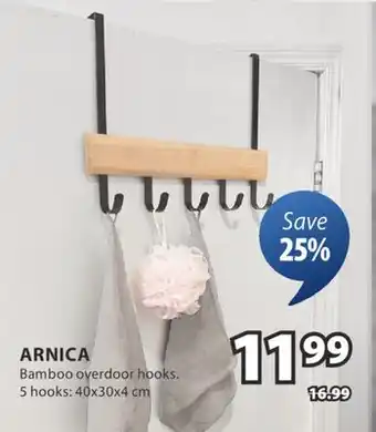 JYSK ARNICA Bamboo overdoor hooks offer