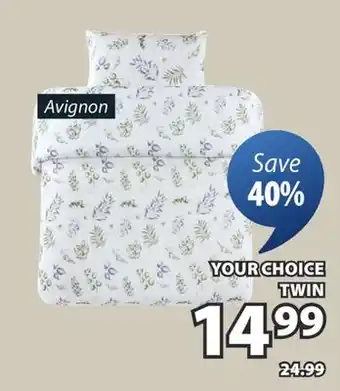 JYSK AVIGNON TWIN DUVET SET offer