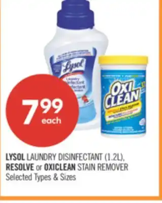 Shoppers Drug Mart LYSOL LAUNDRY DISINFECTANT (1.2L) RESOLVE or OXICLEAN STAIN REMOVER offer