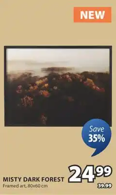 JYSK MISTY DARK FOREST Framed art offer