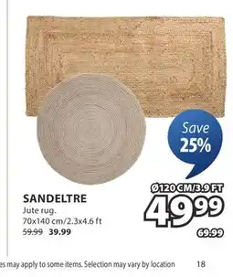 JYSK SANDELTRE Jute rug offer