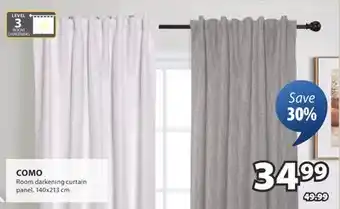 JYSK COMO Room darkening curtain panel offer