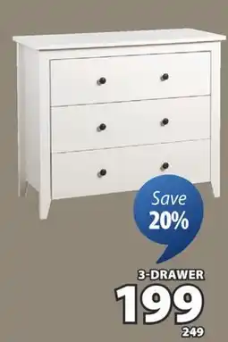 JYSK STOKE Classic bedroom storage 3-DRAWER offer