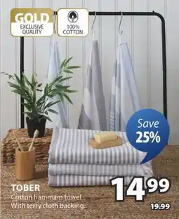 JYSK TOBER Cotton hammam towel With terry cloth backing offer