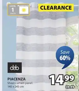 JYSK PIACENZA Sheer curtain panel offer