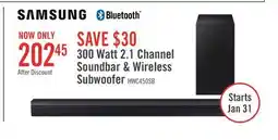 The Brick SAMSUNG 2.1 CH Dolby Digital 2.0 DTS Virtual:X Soundbar with Wireless Subwoofer (HW-C450/ZC) offer