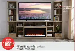 The Brick Axel 74 Modern Electric Fireplace TV Stand with Storage and Cable Management for TVs up to 85- Taupe offer