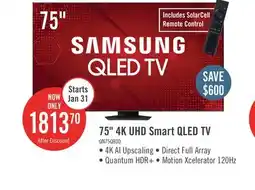 The Brick Samsung 75 QLED 4K UHD Quantum HDR+ Dolby Atmos 120Hz Smart TV (QN75Q80DAFXZC) offer