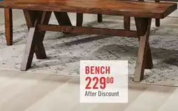 The Brick Plum Dining Bench, Wood, Live-Edge Look, 47.25W- Nutmeg Brown offer