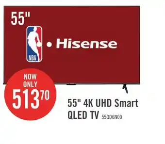 The Brick Hisense 55 QLED 4K UHD HDR10+ Dolby Vision 60Hz Google Smart TV (55QD6N) offer