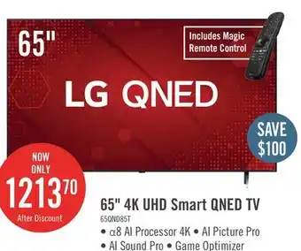 The Brick LG 65 4K Quantum Dot Nanocell HDR10 120Hz AMD FreeSync Smart TV (65QNED85TUA) offer