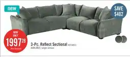 The Brick Reflect 3-Piece Green Chenille Fabric Sectional with Reversible Back Cushions and Wood Legs offer