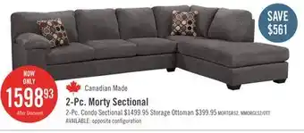 The Brick Morty 2-Piece Chenille Right-Facing Sectional - Grey offer