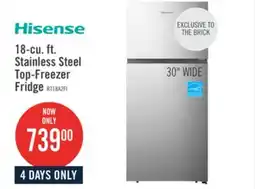 The Brick Hisense 30 18 Cu. Ft. Top-Mount Refrigerator - Stainless Steel - RT18A2FID offer