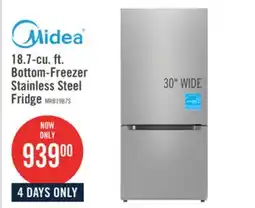 The Brick Midea 18.7 Cu. Ft. Bottom-Freezer Refrigerator - MRB19B7AST offer