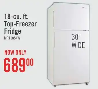 The Brick Midea 18 Cu. Ft. Top-Freezer Refrigerator - MRT18S4AWW offer