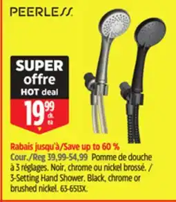 Canadian Tire Pomme de douche à 3 réglages Peerless offer