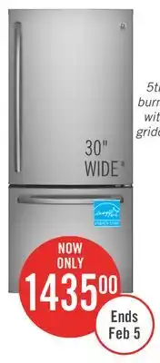 The Brick GE 30 20.9 Cu. Ft. Bottom-Mount Refrigerator - Stainless Steel Fingerprint Resistant - GDE21DYRKFS offer