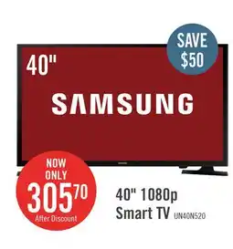 The Brick Samsung 40 LED Direct Lit Full HD Wide Colour Enhancer 60Hz Smart TV (UN40N5200AFXZC) offer