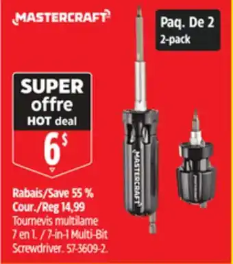 Canadian Tire Paq. De 2 Tournevis multilame 7 en 1 Mastercraft offer