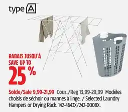 Canadian Tire Modèles choisis de séchoir ou mannes à linge TYPE A offer