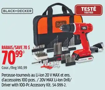 Canadian Tire Perceuse-tournevis au Li-ion 20 V MAX et ens Black & Decker offer