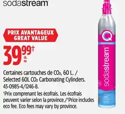 Canadian Tire Certaines cartouches de CO2, 60 L SodaStream offer