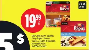 Canadian Tire Dosettes K-Cup Folgers Folgers offer