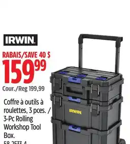 Canadian Tire Coffre à outils à roulettes, 3 pces IRWIN offer