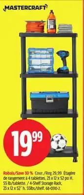 Canadian Tire Étagère de rangement à 4tablettes, 23x12x52po H Mastercraft offer