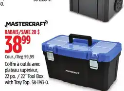 Canadian Tire Coffre à outils avec plateau supérieur, 22 po Mastercraft offer