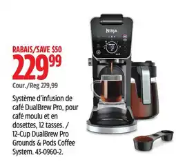 Canadian Tire Système d'infusion de café DualBrew Pro, pour café moulu et en dosettes, 12 tasses Ninja offer