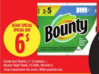 Canadian Tire Essuie-tout Bounty, 2 = 5 rouleaux offer