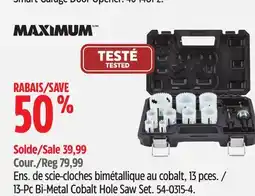 Canadian Tire Ens. de scie-cloches bimétallique au cobalt, 13pces MAXIMUM offer