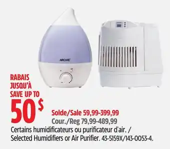 Canadian Tire Certains humidificateurs ou purificateur d'air offer