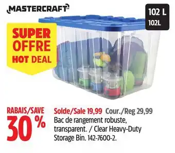 Canadian Tire Bac de rangement robuste, transparent Mastercraft offer